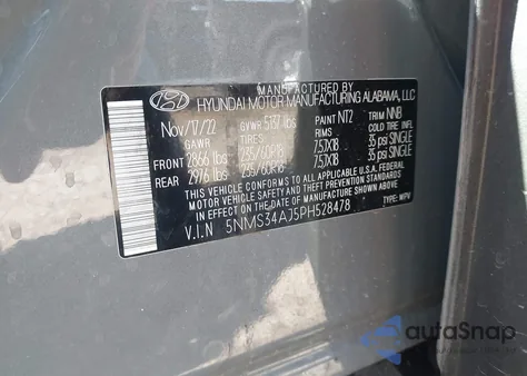 2023 Hyundai Santa Fe Sel from USA, damaged, VIN 5NMS34AJ5PH528478